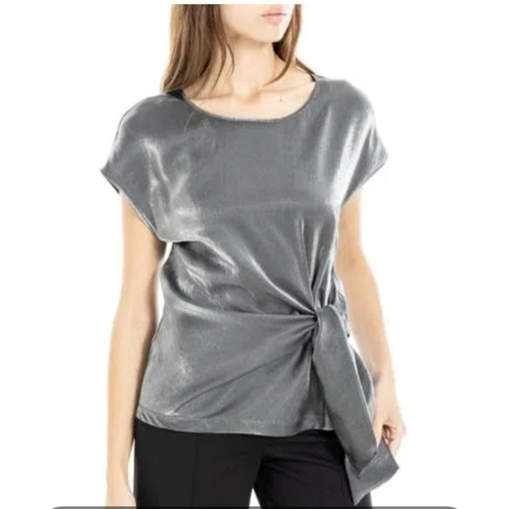 NWT Max Studio Shimmering Silver Blouse